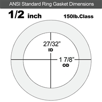 Equalseal EQ 510 Ring Gasket - 1/16" Thick - 150 Lb - 1/2"