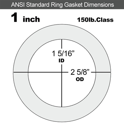 Equalseal EQ 510 Ring Gasket - 1/16" Thick - 150 Lb - 1"