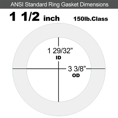 Equalseal EQ 510 Ring Gasket - 1/16" Thick - 150 Lb - 1-1/2"