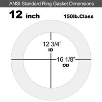 Equalseal EQ 510 Ring Gasket - 1/16" Thick - 150 Lb - 12"