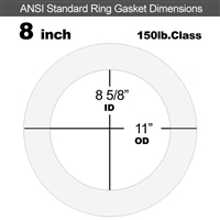 Equalseal EQ 510 Ring Gasket - 1/16" Thick - 150 Lb - 8"