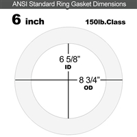 Equalseal EQ 510 Ring Gasket - 1/8" Thick - 150 Lb - 6"