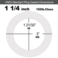 Equalseal EQ 535exp Ring Gasket - 150 Lb. - 1/16" Thick - 1-1/4" Pipe