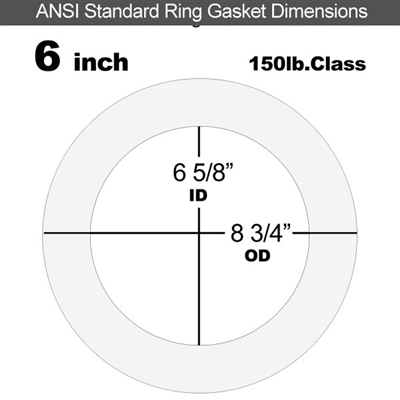 Equalseal EQ 535exp Ring Gasket - 150 Lb. - 1/16" Thick - 6" Pipe