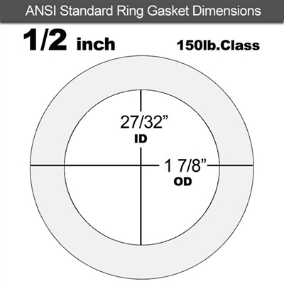 Equalseal EQ 535exp Ring Gasket - 150 Lb. - 1/8" Thick - 1/2" Pipe