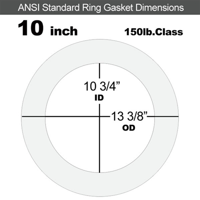 Equalseal EQ 535exp Ring Gasket - 150 Lb. - 1/8" Thick - 10" Pipe