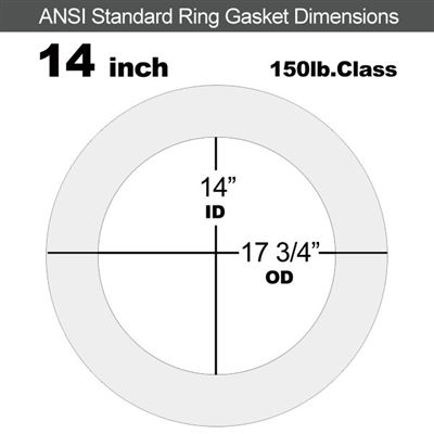 Equalseal EQ 535exp Ring Gasket - 150 Lb. - 1/8" Thick - 14" Pipe