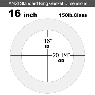 Equalseal EQ 535exp Ring Gasket - 150 Lb. - 1/8" Thick - 16" Pipe