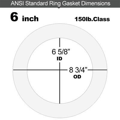 Equalseal EQ 535exp Ring Gasket - 150 Lb. - 1/8" Thick - 6" Pipe