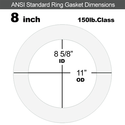 Equalseal EQ 535exp Ring Gasket - 150 Lb. - 1/8" Thick - 8" Pipe