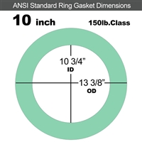 EQ 750G N/A NBR Ring Gasket - 150 Lb. - 1/16" Thick - 10" Pipe