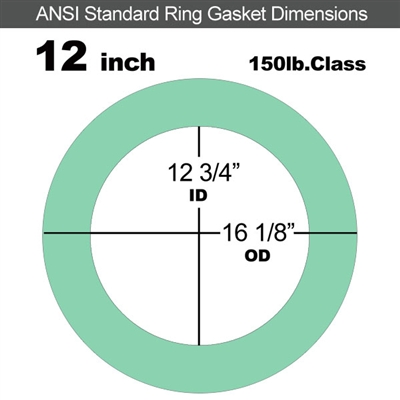 EQ 750G N/A NBR Ring Gasket - 150 Lb. - 1/16" Thick - 12" Pipe