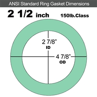 EQ 750G N/A NBR Ring Gasket - 150 Lb. - 1/16" Thick - 2-1/2" Pipe