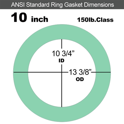 EQ 750G N/A NBR Ring Gasket - 150 Lb. - 1/8" Thick - 10" Pipe