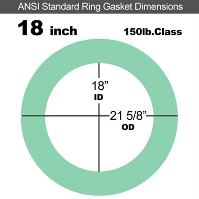 EQ 750G N/A NBR Ring Gasket - 150 Lb. - 1/8" Thick - 18" Pipe