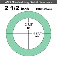 EQ 750G N/A NBR Ring Gasket - 150 Lb. - 1/8" Thick - 2-1/2" Pipe