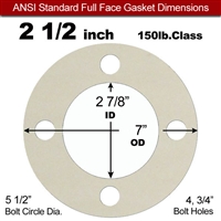 Equalseal EQ 750W N/A NBR Full Face Gasket - 150 Lb. - 1/16" Thick - 2-1/2" Pipe