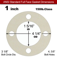 Equalseal EQ 750W N/A NBR Full Face Gasket - 150 Lb. - 1/8" Thick - 1" Pipe