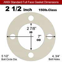 Equalseal EQ 750W N/A NBR Full Face Gasket - 150 Lb. - 1/8" Thick - 2-1/2" Pipe