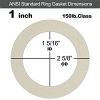 Equalseal EQ 750W N/A NBR Ring Gasket - 150 Lb. - 1/16" Thick - 1" Pipe