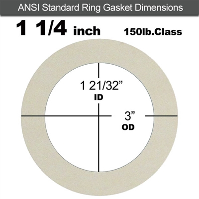 Equalseal EQ 750W N/A NBR Ring Gasket - 150 Lb. - 1/16" Thick - 1-1/4" Pipe