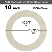 Equalseal EQ 750W N/A NBR Ring Gasket - 150 Lb. - 1/16" Thick - 10" Pipe