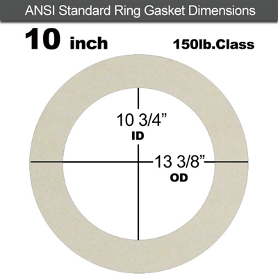 Equalseal EQ 750W N/A NBR Ring Gasket - 150 Lb. - 1/16" Thick - 10" Pipe