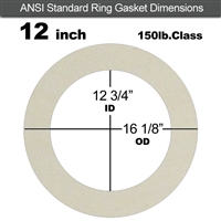 Equalseal EQ 750W N/A NBR Ring Gasket - 150 Lb. - 1/16" Thick - 12" Pipe