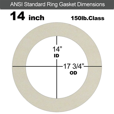 Equalseal EQ 750W N/A NBR Ring Gasket - 150 Lb. - 1/16" Thick - 14" Pipe