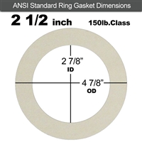 Equalseal EQ 750W N/A NBR Ring Gasket - 150 Lb. - 1/16" Thick - 2-1/2" Pipe