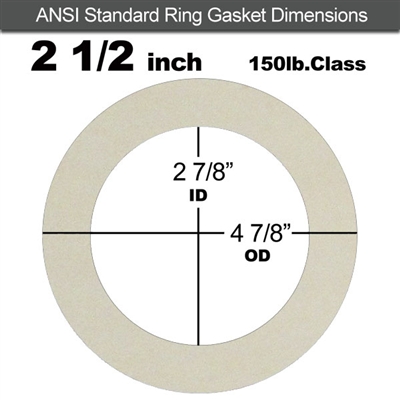 Equalseal EQ 750W N/A NBR Ring Gasket - 150 Lb. - 1/16" Thick - 2-1/2" Pipe