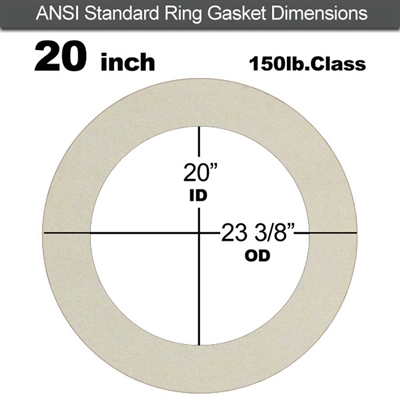 Equalseal EQ 750W N/A NBR Ring Gasket - 150 Lb. - 1/16" Thick - 20" Pipe