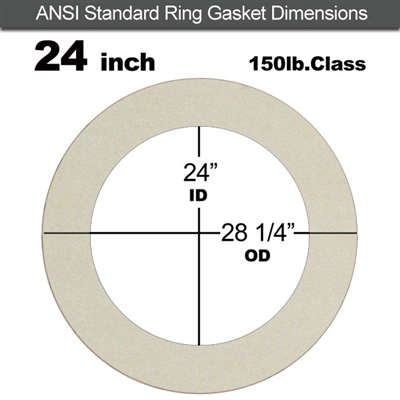 Equalseal EQ 750W N/A NBR Ring Gasket - 150 Lb. - 1/16" Thick - 24" Pipe