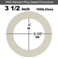 Equalseal EQ 750W N/A NBR Ring Gasket - 150 Lb. - 1/16" Thick - 3-1/2" Pipe