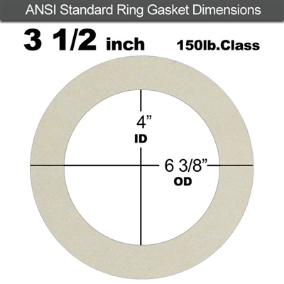 Equalseal EQ 750W N/A NBR Ring Gasket - 150 Lb. - 1/16" Thick - 3-1/2" Pipe