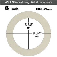 Equalseal EQ 750W N/A NBR Ring Gasket - 150 Lb. - 1/16" Thick - 6" Pipe