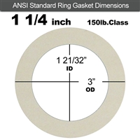 Equalseal EQ 750W N/A NBR Ring Gasket - 150 Lb. - 1/8" Thick - 1-1/4" Pipe