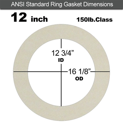 Equalseal EQ 750W N/A NBR Ring Gasket - 150 Lb. - 1/8" Thick - 12" Pipe