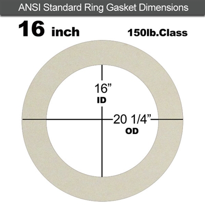 Equalseal EQ 750W N/A NBR Ring Gasket - 150 Lb. - 1/8" Thick - 16" Pipe