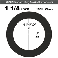 Equalseal EQ 825 N/A NBR Ring Gasket - 150 Lb. - 1/16" Thick - 1-1/4" Pipe