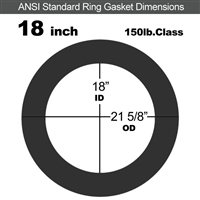 Equalseal EQ 825 N/A NBR Ring Gasket - 150 Lb. - 1/16" Thick - 18" Pipe