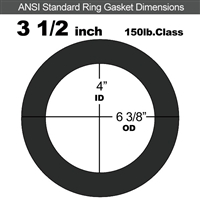 Equalseal EQ 825 N/A NBR Ring Gasket - 150 Lb. - 1/8" Thick - 3-1/2" Pipe