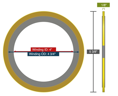 Equalseal EQSW - 150 Lb. Class - 3" Spiral Wound Gasket - 10 Pack