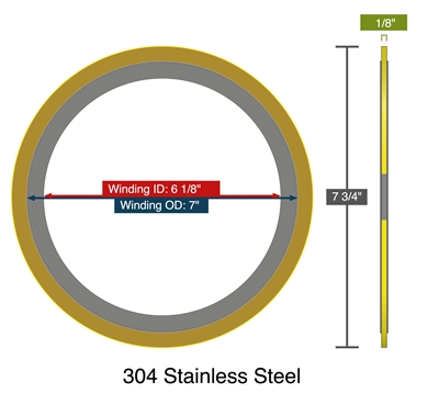 Equalseal EQSW - 150 Lb. Class - 5" Spiral Wound Gasket - 10 Pack