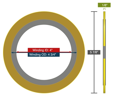 Equalseal EQSW - 300 Lb. Class - 10 Pack of 3" Spiral Wound Gasket