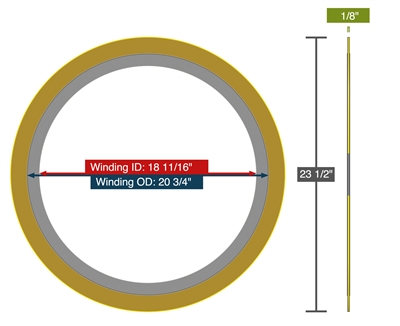 Equalseal EQSW - 300 Lb. Class - 18" - Pack of 5 Spiral Wound Gaskets