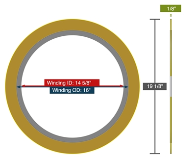 Equalseal EQSWP - 300 Lb. Class - 14" - Pack of 5 Spiral Wound Gaskets