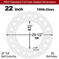 Equalseal EQ 535exp Full Face Gasket - 150 Lb. - 1/8" Thick - 22" Pipe