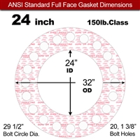 GOREÂ® GR Full Face Gasket - 150 Lb. - 1/16" Thick - 24" Pipe