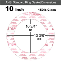 GORE GRÂ® Ring Gasket - 150 Lb. - 1/16" Thick - 10" Pipe